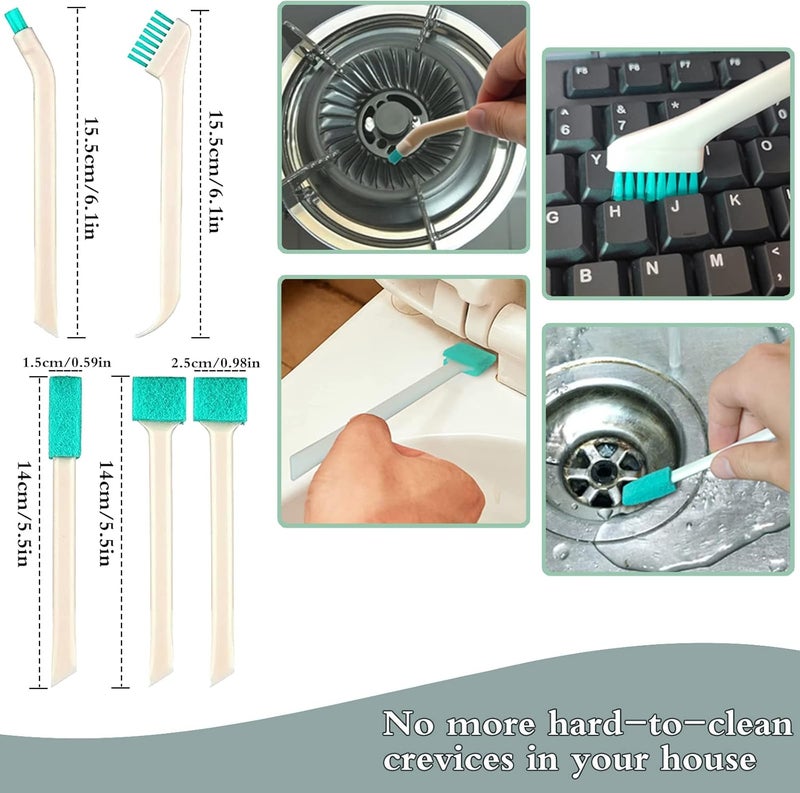 ELEMGULY Small Household Cleaning Brushes by ,9 Pcs Crevice Brush for Hole, Gap, Corner, Space, Micro Crevice Scrub Cleaner Tool for Bottle, Keyboard, Window, Door Track - Image 3